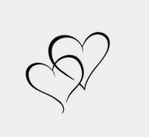 Entwined Hearts Tattoo, Hearts And Love, Heart Line Art Tattoo, 2 Heart Tattoo Designs, Heart Line Tattoo Design, Heart Shaped Tattoo Ideas, Double Heart Tattoo Designs, Intertwined Hearts Tattoo, Heart Tattoo Designs For Women Beautiful