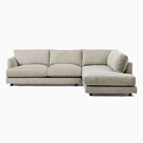 Haven 2-Piece Terminal Chaise Sectional | West Elm West Elm Haven, Southwest Modern, Twin Sleeper Sofa, Comfortable Sectional, Oversized Furniture, Sleeper Sectional, Room Planning, Sofa Seats, Chaise Sectional