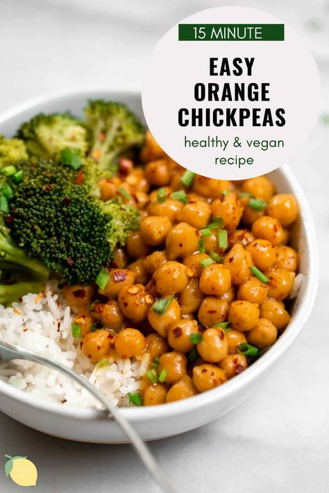 Chick Pea Rice Bowl, Chick Peas And Rice Recipes, Chickpea And Chicken Recipes, Orange Chickpeas, Chickpea Ideas, Cauliflower Bowls, Chickpea Buddha Bowl, Chickpea Dishes, 10 Minute Dinner