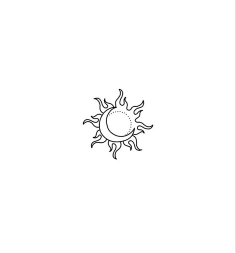 tattoo Small Sun And Moon Tattoo Ideas, Sun Moon Fine Line Tattoo, Sun Moon Small Tattoo, Sun And Moon Fine Line Tattoo, Moon Small Tattoo, Small Sun And Moon Tattoo, Half Sun Half Moon, Sun Moon Tattoo, Half Moon Tattoo