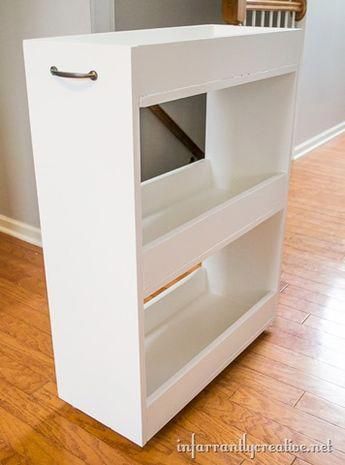 Between Washer And Dryer, Slim Bathroom Storage Cabinet, Slim Bathroom Storage, Built In Lockers, Laundry Room Storage Shelves, Small Laundry Room Organization, Room Storage Diy, Laundry Room Diy, Small Bathroom Storage