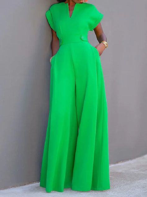 Boutique women's clothing Elegante Jumpsuits, Summer Overalls, Wide Leg Jumpsuits, Overalls Casual, Stylish Jumpsuit, Summer Playsuit, Oversized Streetwear, Jumpsuit Elegant, Green Jumpsuit