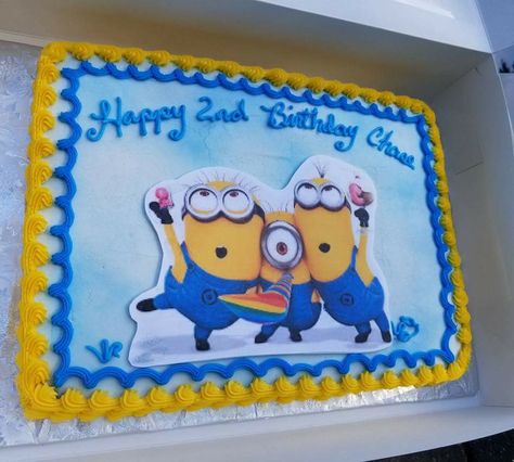 Chase's birthday cake! Happy Birthday Dean, Sheet Cake Ideas, Blowing Candles, Minion Birthday Cake, Sheet Cake Designs, Online Cake Delivery, Minion Cake, Minion Birthday, Minion Party