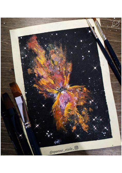 Acrylic Universe Painting, Astronomy Painting Ideas, Astronomy Art Painting, Space Gcse Art, Universe Painting Acrylic, Astronomy Sketches, Astronomy Painting, Space Painting Acrylic, Butterfly Nebula