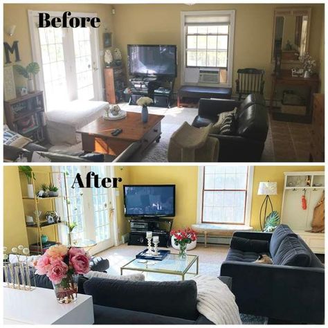 How to do a Living Room Makeover (+Before & After Pics). #roomdecor #makeover #interiordesignideas #beforeandafter #homesweethome #homestyle #interiordecorating #roomgoals 1970 Living Room, Staging Photos, Living Room Makeover Ideas, Budget Friendly Living Room, Before And After Home, Room Makeover Ideas, Living Room Transformation, Living Room Renovation, Makeover Before And After