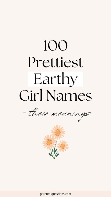 Searching for a list of the perfect unique earthy baby girl names? We’re sharing 100 unique boho girl names with meanings. You’ll find pretty, whimsical, nature-inspired girl names on our list. Nature Inspired Girl Names, Unique Girl Names List, Boho Girl Names, T Girl Names, Earthy Girl Names, Girl Names Uncommon, Names Of Baby Girl, Baby Names Unique Uncommon