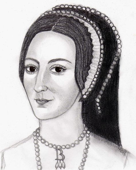 Anne Boleyn by LadyCastlemaine on DeviantArt Anne Boleyn Portrait Paintings, Anne Boleyn Drawing, Anne Boleyn Art, Anne Boleyn Tattoo, Anne Boleyn Portrait, Anne Boylen, Royal Drawing, Henry Vii, England History