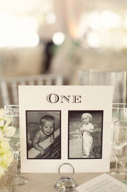 Creative Wedding Table Numbers, Wedding Photo Table, Unique Table Numbers, Photo Table Numbers, Photo Table, Boda Diy, Wedding Table Names, Wedding Reception Tables, Wedding Table Settings