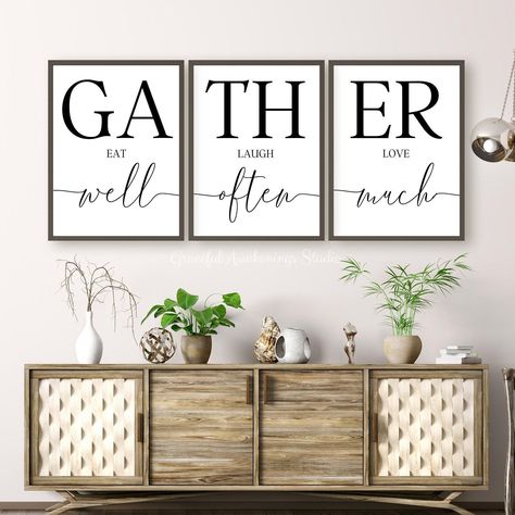 Buy Dining Room Wall Decor Art Gather Sign for Dining Room Online in India - Etsy Dining Room Gather Sign, Dining Area Wall, Dining Room Signs, Family Room Wall Decor, Townhouse Ideas, Dining Wall Decor, Gather Sign, Family Room Walls, Above Couch