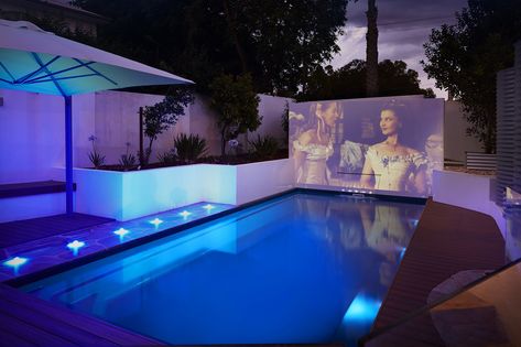 Small Home Theaters, Luxury Landscaping, Outdoor Cinema, Outdoor Theater, Video Page, San Diego Houses, Home Theater Speakers, Home Theater Rooms, Home Theater Projectors