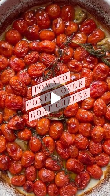 Diane Morrisey on Instagram: "Inundated with garden cherry tomatoes? Here’s a great idea to use them! Roasting cherry tomatoes in olive oil and fresh herbs until they break down and become completely naturally sweetened is one of my favorite ways to eat tomatoes. Spooning them piping hot over goat cheese causing the cheese to get completely melty and then scooping it up with crusty bread is the biggest game changer ever. You’re welcome 🍅 Toss the tomatoes in olive oil, salt, pepper, garlic Diane Morrisey Recipes, Roasting Cherry Tomatoes, Tomatoes In Olive Oil, Dip Dip, Goat Cheese Appetizer, Roasted Cherry, Healthy Dips, Roasted Cherry Tomatoes, Summer Appetizer