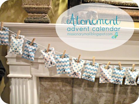 Missionary Mail: Atonement Advent Calendar Lds Missionary Packages, Missionary Care Packages, Christ Centered Easter, Lds Mission, Lds Missionary, Christ Centered Christmas, Missionary Gifts, Sister Missionaries, Letter Ideas