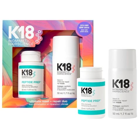 Ultimate Reset + Repair Hair Mask and Shampoo Set - K18 Biomimetic Hairscience | Sephora Restore Hair Health, Repair Hair Mask, Ultimate Reset, Detox Shampoo, Hair Repair Mask, Hair Concerns, Repair Hair, Repair Mask, Hair Damage