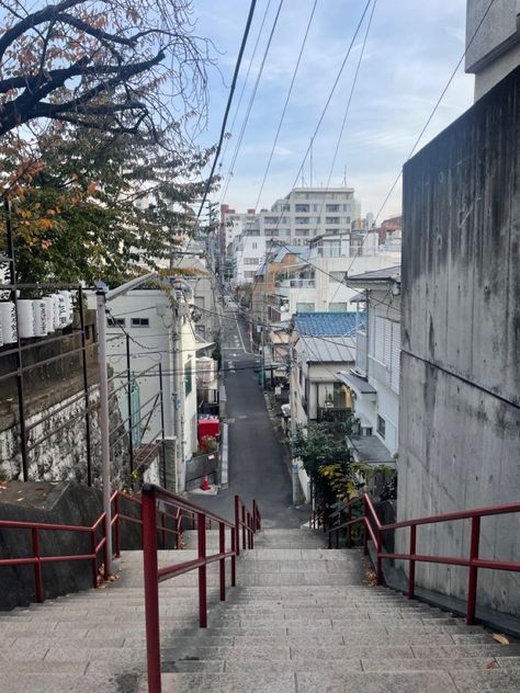 Your Name staircase Japan Lifestyle, Scene Wallpaper, Stair Case, The Staircase, Urban Aesthetic, Japanese Landscape, Japan Aesthetic, Name Photo, Aesthetic Japan