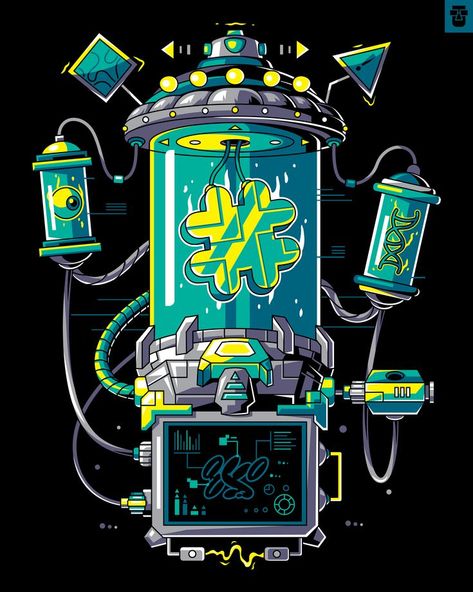 Graphic Design Illustration Adobe Illustrator, Illustration Adobe Illustrator, Game Concept Art, Cool Wallpapers Art, Robot Art, Creative Illustration, Robot Concept Art, Cyberpunk Art, Cartoon Character Design