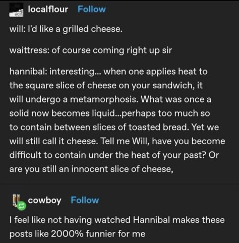 The Hannibal, Hannibal Funny, Hannibal Tv Show, Hannibal Series, Nbc Tv, Nbc Hannibal, Hugh Dancy, Hannibal Lecter, Funny Tumblr Posts