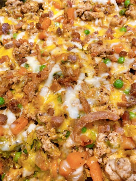 Ground Turkey Hash with Sweet Potatoes, Parsnips, and Brussels Sprouts – Boymomfoodie Turkey Hash, Chicken Sweet Potato, Ground Chicken, Frozen Peas, Parsnips, Brussels Sprouts, Ground Turkey, Yellow Onion, Sweet Potatoes