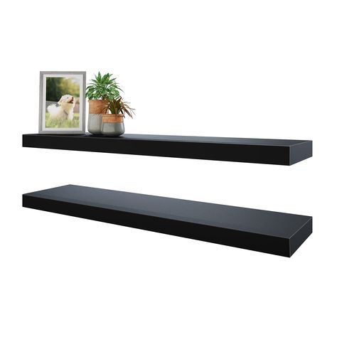 PRICES MAY VARY. 【WIDE SHELF BOARDS】The Bameos Black Wall Shelf will maximize space without taking up any square feet - each board measures 31.5” L x 7.7” W x 1.5” H. Reduce clutter and highlight decor in a compact space - giving the illusion of more space in your studio apartment, dorm room or small living area and so on. 【GREAT FOR ANY ROOM】Our wood floating shelves are made of MDF with a frosted surface texture for a mordern feel that blends perfectly into a variety of different scenes. Havin Floating Shelves Black, Black Wall Shelf, Hanging Wall Shelves, Tv Wall Shelves, Shelves Decoration, Wide Shelf, Black Wall Shelves, Decoration For Bedroom, Apartment Dorm