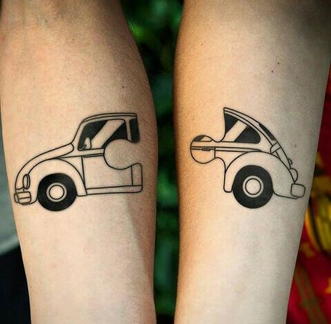 Couple Car Tattoos, Volkswagen Bug Tattoo, Volkswagen Beetle Tattoo, Vw Beetle Tattoo, Fusca Tattoo, Vw Bug Tattoo, Volkswagen Tattoo, Campervan Tattoo, Vw Tattoo