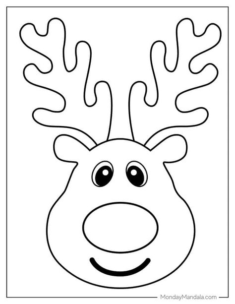 Santa Face Coloring Page, Rudolph Party Decorations, Reindeer Printable Templates, Rudolph The Red Nosed Reindeer Classroom Door, Christmas Coloring Pages Easy, Reindeer Template Free Printable, Rudolph Coloring Pages, Reindeer Coloring Pages, Reindeer Template