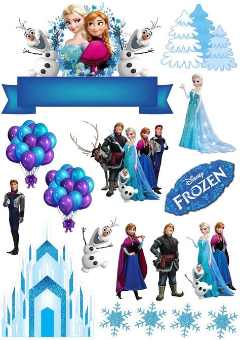 Kue Mickey Mouse, Frozen Birthday Party Printables, Frozen Elsa Cake Topper, Diy Cake Topper Printable, Bolo Do Mario, Frozen Party Printables, Cake Toppers Diy, Batman Cake Topper, Frozen Cupcake Toppers