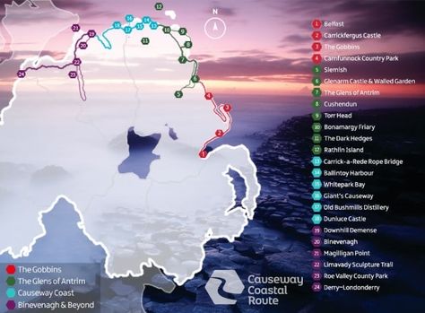 Causeway Coastal Route, Map Journal, Northern Ireland Travel, Ireland Destinations, Dark Hedges, Country Park, Story Map, Travel Wishlist, Dream Places