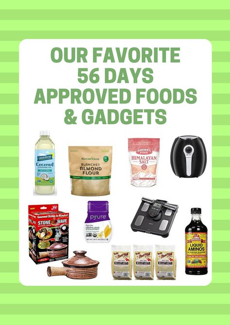 Our favorite 56 Days approved foods and gadgets #thenext56days #stevethefoodguy #coconutoil #collagen 56 Days Recipes, Oikos Yogurt, Balance Blood Sugar, Starting Keto Diet, Stevia Extract, Coconut Almond, Class Schedule, Diet Plans, Keto Diet Plan