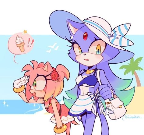 Blaze The Cat, Sonamy Comic, Amy The Hedgehog, Sonic And Amy, Sonic Fan Characters, Sonic Franchise, Purple Cat, Sonic And Shadow, Sonic Fan Art