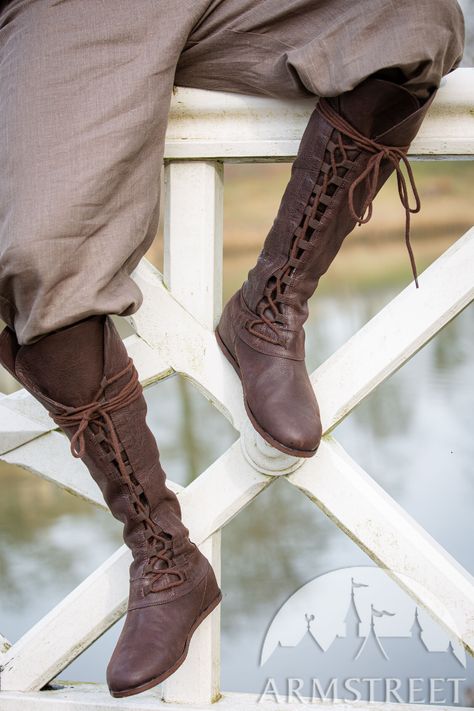 Leather thigh high boots