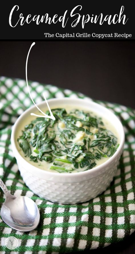 Creamed Spinach (The Capital Grille Copycat) Creamed Spinach Recipe, Sauteed Spinach, Vegetable Side Dishes Recipes, Creamed Spinach, Spinach Recipes, Dried Cherries, Spinach And Cheese, Favorite Side Dish, Vegetable Sides