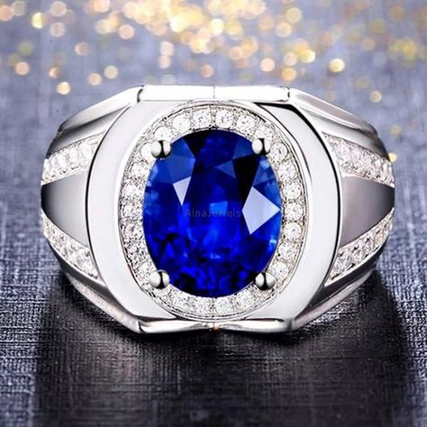 Grooms Ring, Gents Ring, Surprise Wedding, Gold Color Ring, Ring Cushion, Gem Ring, Luxury Rings, Spiritual Path, Blue Sapphire Rings