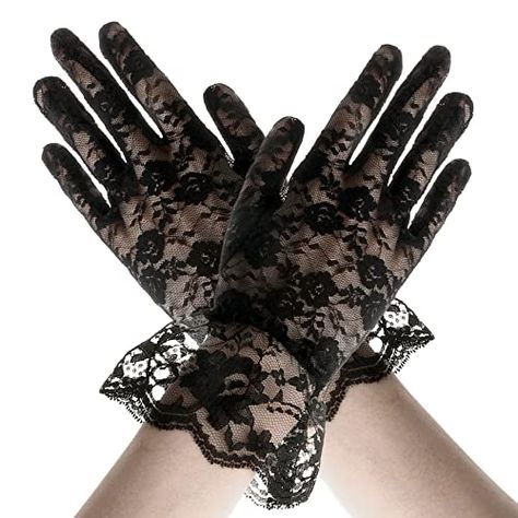 Tea Party Gloves, Prom Gloves, Cosplay Gloves, White Lace Gloves, Black Lace Gloves, Party Gloves, Vampire Party, Gloves Lace, Elegant Gloves