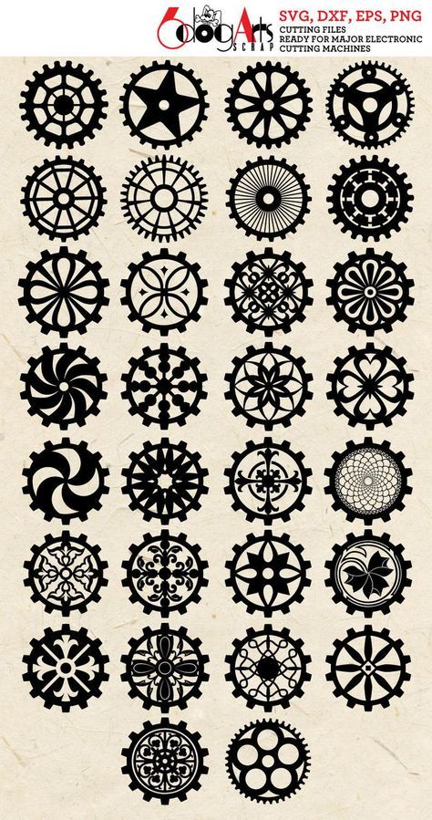 paper crafts 30 Steampunk Cogs and Gears Vector Digital Cut Files SVG DXF Cuttable Designs Vinyl Iro Steampunk Vector, Steampunk Cogs And Gears, Steampunk Cogs, Cogs And Gears, Cuttable Designs, Home Decor Wood Signs, Gear Design, Heat Press Transfers, Steampunk Gears