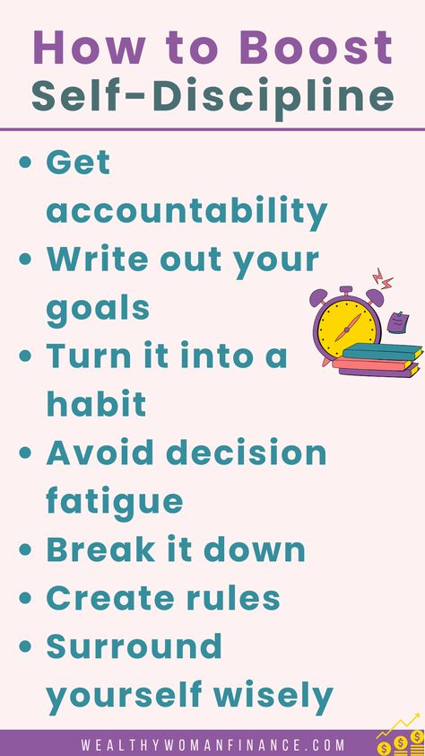 7 Tips: How to Boost Self Discipline to Improve Yor Life English Knowledge, Powerful Affirmations, Self Care Bullet Journal, Self Concept, Money Habits, Self Discipline, Millionaire Mindset, Limiting Beliefs, Money Mindset