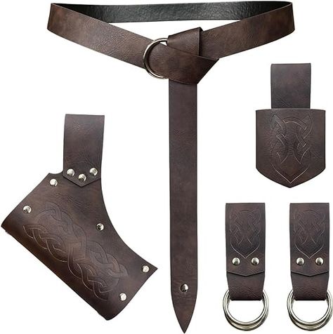 Amazon.com: HiiFeuer 5 Pieces Medieval Belt Costume Accessories Renaissance Skirt Hike Viking Horn Belt Holster Dagger Holster Sword Frog(Brown A) : Clothing, Shoes & Jewelry Dagger Holster, Skirt Hike, Viking Horn, Medieval Belt, Belt Pack, Belt Holster, Leather Armor, Medieval Costume, Faux Leather Belts