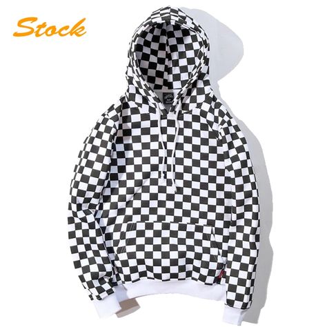 Checkered Hoodie, Streetwear Harajuku, Plaid Hoodie, Plaid Pullover, Men Hoodies, Hoodie Streetwear, Womens Sweatshirts Hoods, Top Streetwear, Japanese Streetwear