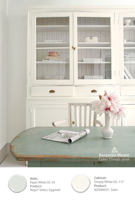 Color of the Year 2016 | Color Trends of 2016 | Benjamin Moore Paper White Benjamin Moore, Benjamin Moore Simply White, Benjamin Moore Advance Paint, Benjamin Moore Colors, White Paint Colors, Simply White, Up House, Interior Paint Colors, White Rooms