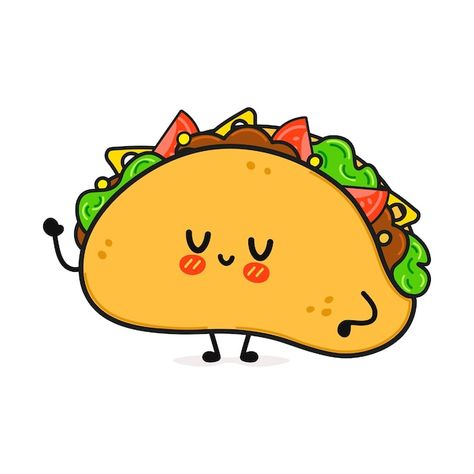 Taco Doodle, Taco Character, Pyramid Project, Taco Cartoon, Taco Humor, Food Pyramid, Persian Food, Cute Backgrounds, Cute Food