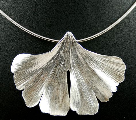 Ginkgo Leaf Jewelry, Ginko Leaf Design, Ginko Jewelry, Ginko Earrings, Ginkgo Jewelry, Metal Art Jewelry, Precious Metal Clay Jewelry, Art Clay Silver, Metal Jewelry Making