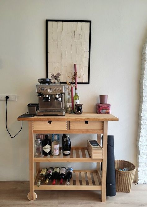 Affordable Home Decor Ideas, Apartment Coffee Station, Coffee And Wine Bar Ideas, Coffee Bar Living Room, Chinoiserie Print, College House, Coffee Bar Home, Apartment Aesthetic, Wall Art Etsy