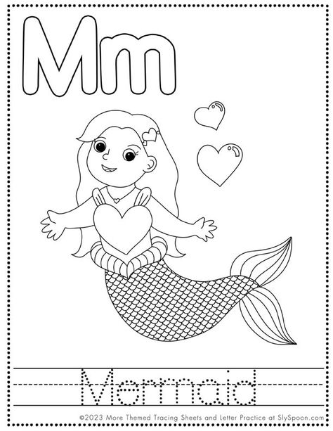 Valentines clipart Coloring Pages Letter M mermaid - Get your preschoolers and kindergarteners in the Valentine's Day spirit with these FREE printable "letter M is for Mermaid” worksheets! Perfect for homeschooling and preschool teaching. #ValentinesDayActivities #PreschoolWorksheets #Homeschooling #LetterRecognition #FreePrintables #valentineworksheets #freevalentineworksheets #lettertracing #freelettertracing #lettertracingworksheet #letterMtracingworksheet M Is For Mermaid, Letter M Crafts For Preschoolers, Mermaid Worksheets, Letter M Crafts, Letter M Activities, Letter M Worksheets, M Activities, Color By Letter, Valentine Worksheets