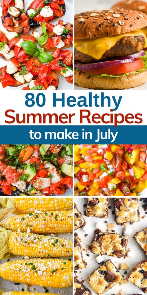 Over 80 light and refreshing recipes for summer!  These are the BEST summer meals that are easy to make for warmer nights and holidays like the 4th of July and Memorial Day. Quick and easy summer dinner recipes and great hot weather recipes for no oven cook days. Summer Meals For 2, Healthy Memorial Day Food, Memorial Day Food Dinners, Memorial Day Recipe Ideas, Memorial Day Meals, Chicken Grill Recipes, Hot Day Dinner Ideas, Best Summer Meals, Hot Weather Dinner Ideas