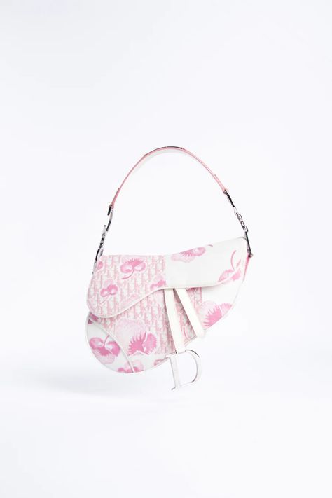 Bag Christian Dior, Dream Bag, Pink Cherry Blossom, Dior Saddle, Pink Cherry, John Galliano, Saddle Bag, Velcro Straps, Designer Bags