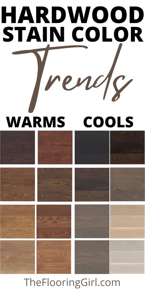 The most stylish stain trends for hardwood floors. Find the most popular hardwood stains. Stains For Hardwood Floors, Refinishing Hardwood Floors Stains, Stain Colors For Wood Floors, Dark Wood Floor Stain Colors, Best Floor Stain Colors, Farmhouse Floor Stain Colors, Hardwood Refinishing Stain Colors, Stained Hardwood Floors Colors, Modern Wood Floor Stain Colors