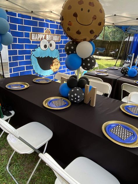 Cookie Monster Jace 1st Birthday 1st Birthday Cookie Monster, Cookie Monster 2nd Birthday Boy, Cookie Monster First Birthday, Cookie Monster 1st Birthday, Cookie Monster Birthday Party, Monster First Birthday, Monster Baby Showers, Monster Birthday Party, Baby Birthday Party Theme