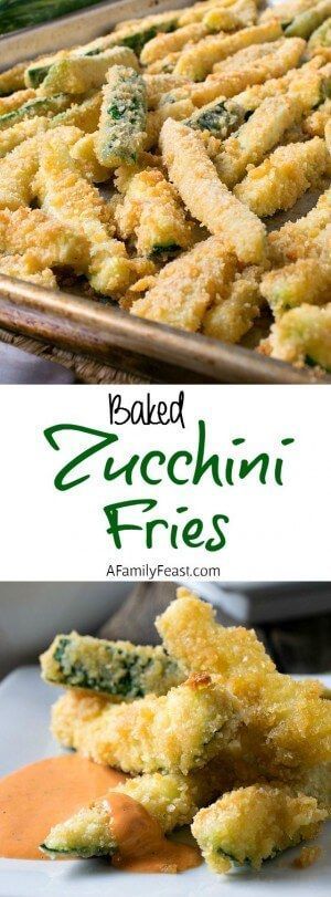 Baked Zucchini Fries - Crispy on the outside and tender on the inside. A delicious way to cook with fresh garden zucchini! Zucchini Pommes, Baked Zucchini Fries, Garden Zucchini, Baked Zucchini, Bake Zucchini, Zucchini Fries, Squash Recipes, Zucchini Recipes, Veggie Dishes