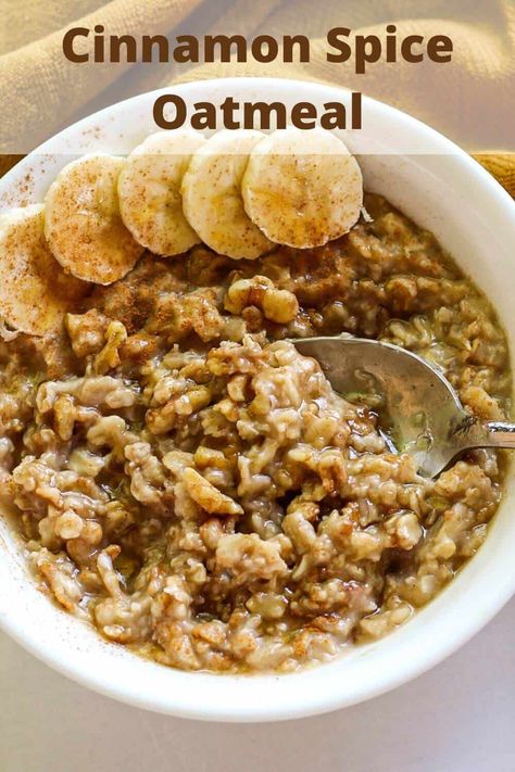 Cinnamon Spice Oatmeal Recipes, Cinnamon Spice Oatmeal, Cinnamon And Spice Oatmeal Recipe, Hot Oatmeal Recipes, Dorm Meals, Spice Oatmeal, Best Oatmeal Recipe, Crohns Diet, Spiced Oatmeal