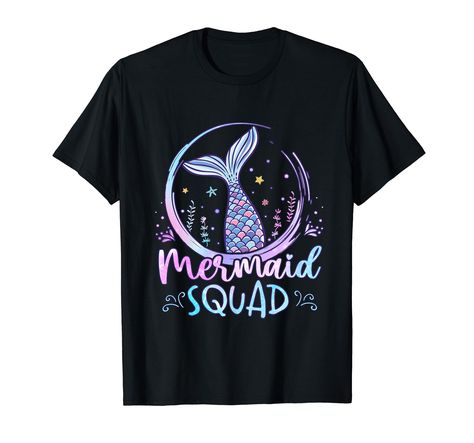 PRICES MAY VARY. Mermaid Birthday party shirt for the mermaid birthday theme this year. Great mermaid themed birthday party shirt any friends, sister, cousin or family members. Lightweight, Classic fit, Double-needle sleeve and bottom hem Toddler Birthday Outfit Girl, Mermaid Squad Shirt, Mermaid Themed Birthday Party, Mermaid Squad, Mermaid Birthday Party Decorations, Birthday Party Design, Mermaid Shirt, Mermaid Theme Birthday, Birthday Girl Outfit