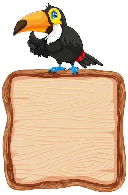 Free vector board template with cute tou... | Free Vector #Freepik #freevector #animal-frame #wooden-board #wood-cartoon #board Toucan Illustration, Frame Cartoon, Cute Template, Toucan Art, Paper Cutout Art, Board Template, Brochure Design Inspiration, 1st Birthday Invitations, Paper Cutout