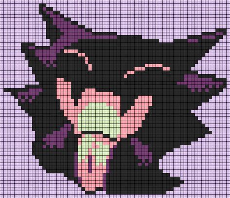 Halloween Pokemon Pixel Art, Pokemon Crochet Tapestry, Gengar Cross Stitch, Pokemon Alpha Pattern, Witch Pixel Art, Types Of Embroidery Stitches, Pokemon Cross Stitch Patterns, Pokemon Cross Stitch, Pokemon Halloween